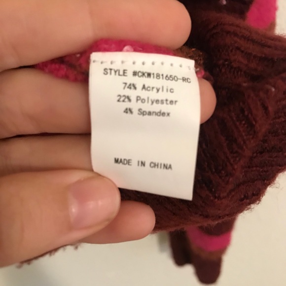 Code Mode Acrylic Crew Neck Sweater | Pink Stripes - Picture 2 of 5